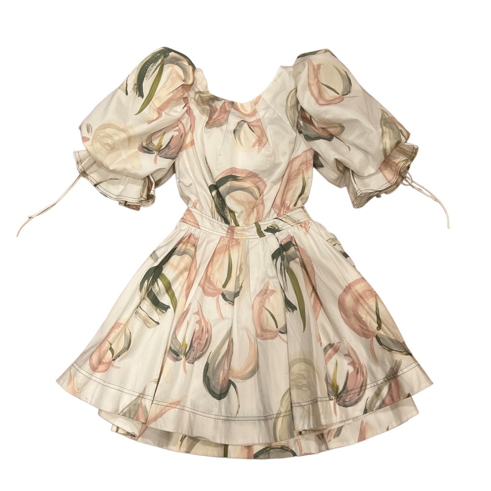 Aje floral puff sleeve dress